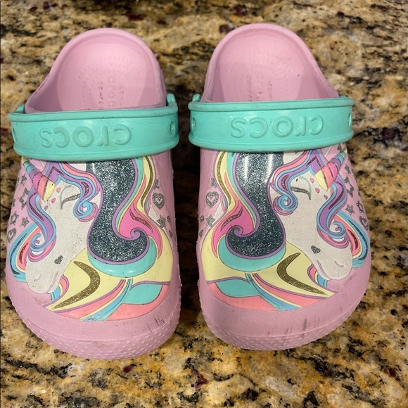 unicorn crocs size 11